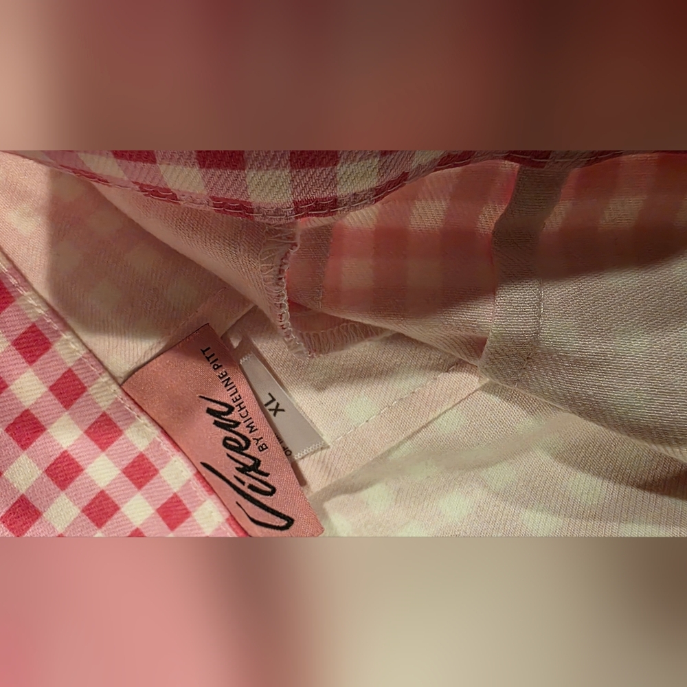Vixen by Micheline Pitt Pink Gingham Pants - Picture 2 of 4